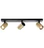 Brilliant Marty Deckenleuchte Aluminium Sandig Schwarz Gold 15W 1050lm - 830 Warmweiß | Inkl. 3x GU10